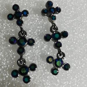 MONET Iridescent Blue Dangling Pierced Earrings